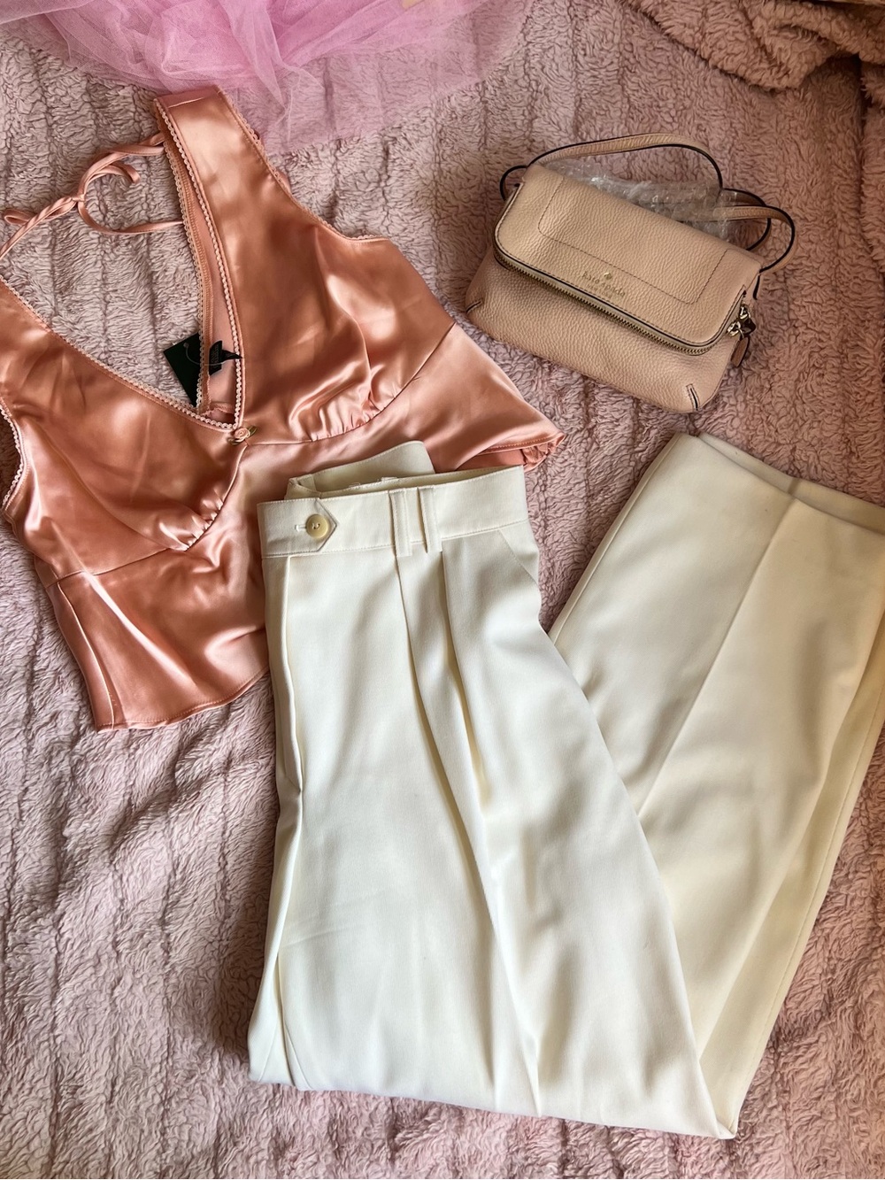 Vintage ESCADA Cream Pure Wool Fully-Lined Trousers | Size IT 42 | EUC